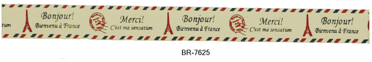Cotton Printed Ribbons 5/8 Inch Width - 25 Yard Rolls - BR-76XX