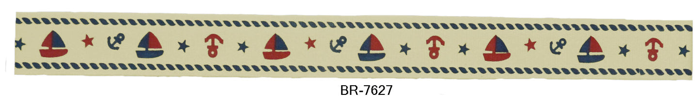 Cotton Printed Ribbons 5/8 Inch Width - 25 Yard Rolls - BR-76XX
