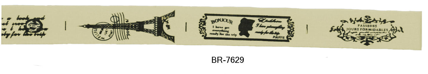 Cotton Printed Ribbons 5/8 Inch Width - 25 Yard Rolls - BR-76XX