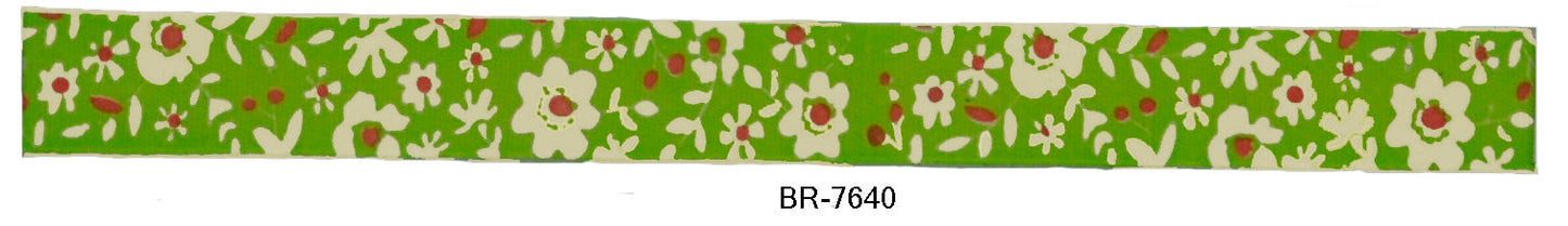 Cotton Printed Ribbons 5/8 Inch Width - 25 Yard Rolls - BR-76XX