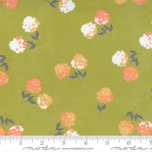 Cozy Up Moss Light Green Floral 44"/45" Fabric Per Yard