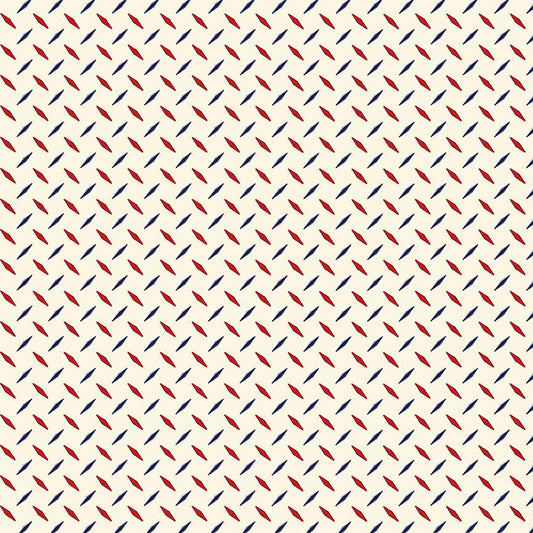 Cream Diamond Geo Path to Freedom Cotton 44"/45" Fabric Per Yard