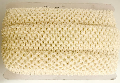 Crochet Stretch Trim - 2" Width (25 Yard Roll) - BF-1900-28 Beige
