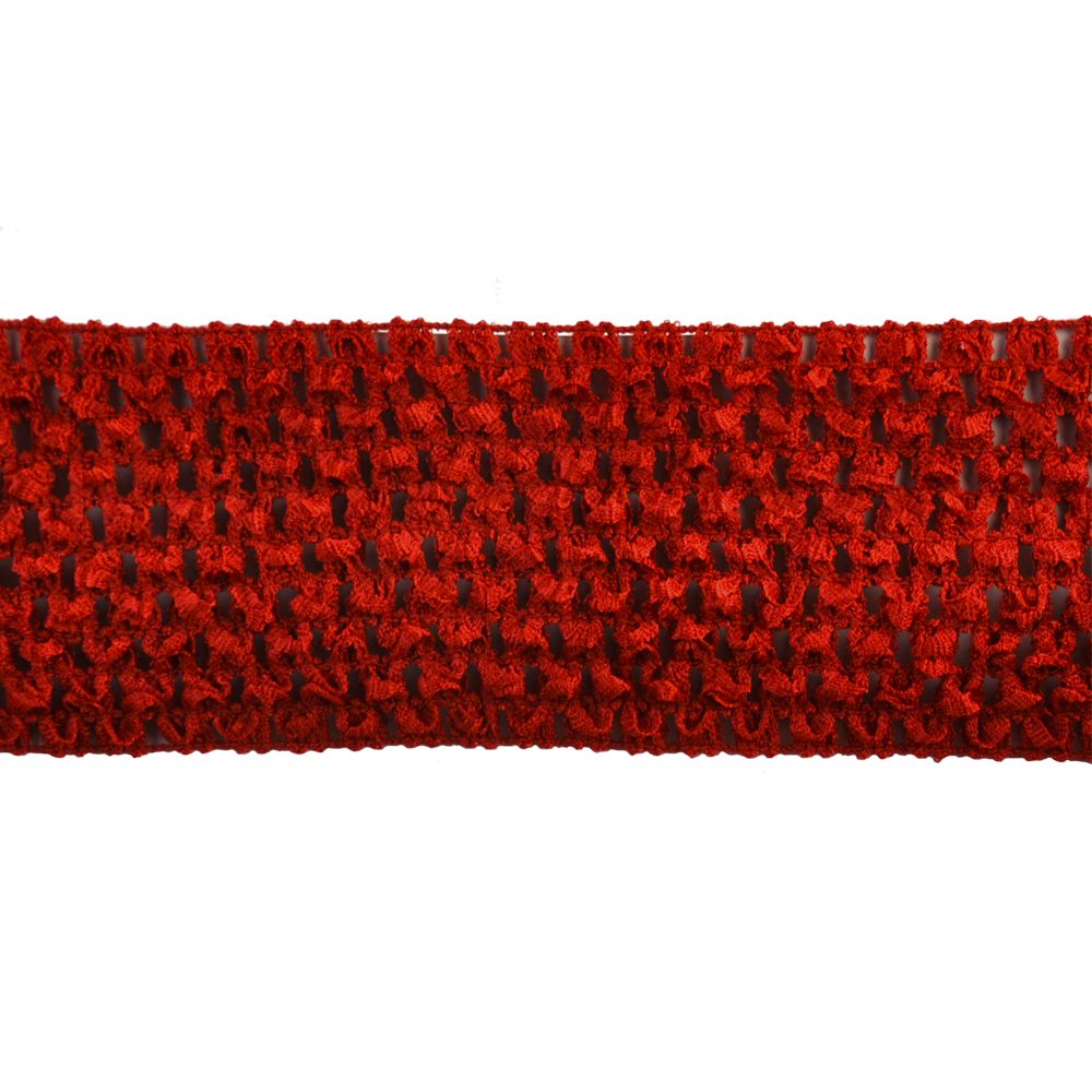 Crochet Stretch Trim - 3" Width (25 Yard Roll) - BF-1901-22 Red