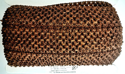 Crochet Stretch Trim - 6" Width (10 Yard Roll) - BF-1902-06 Brown