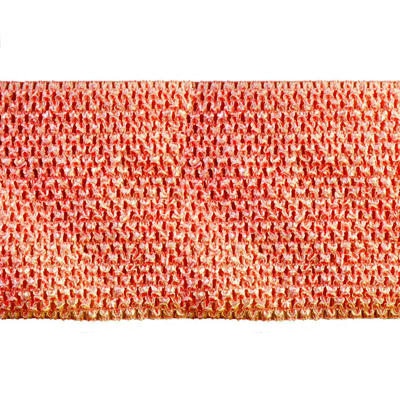 Crochet Stretch Trim - 6" Width (10 Yard Roll) - BF-1902-19 Orange