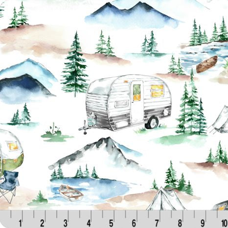 Digital Cuddle Multi Trailer Trails 58" - 60" Fabric per yard