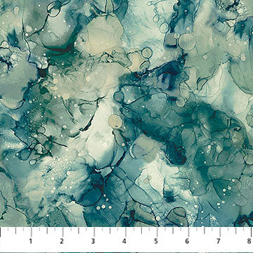Whisper Texture Multi Teal Cotton 43"/44" Fabric Per Yard