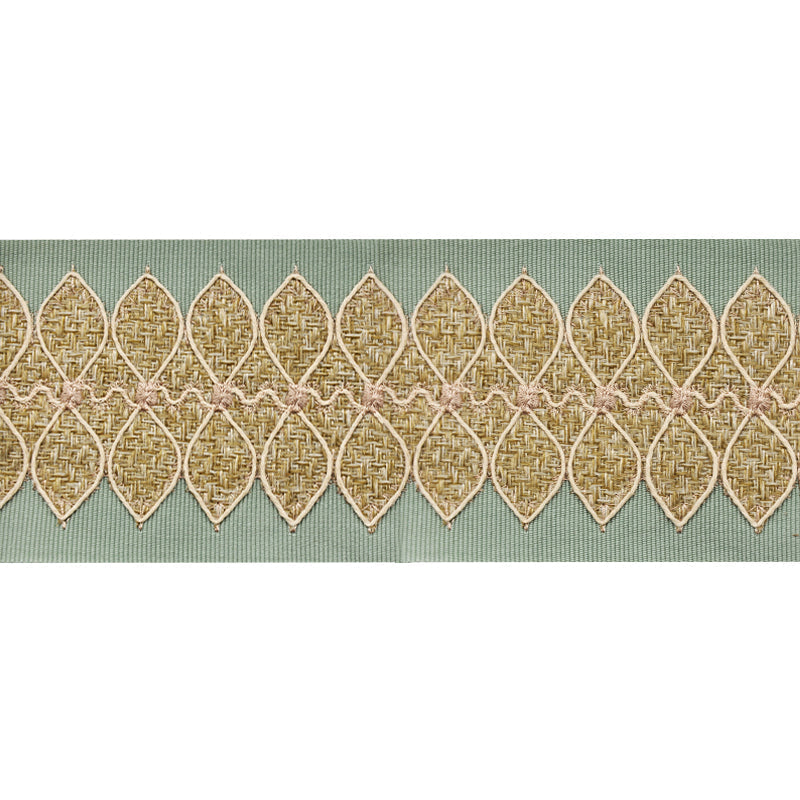 Decorative Woven Trim Tape - 3 1/2" Width (25 Yard Roll) - BR-7549-33 Mint