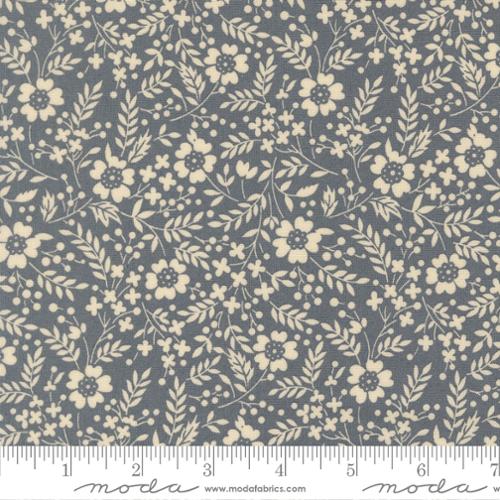 Dark Blue Arabesque Meadow Dusk Cotton 44"/45" Fabric Per Yard