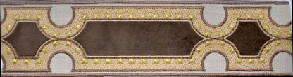 Decorative Chenille Trim Tape - 3 1/2" Width (23-30 Yard Roll) - BR-7538-16 Gold & Brown