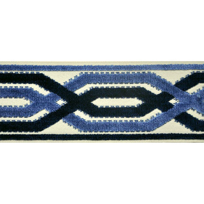 Decorative Chenille Trim Tape - 3 1/2" Width (25 Yard Roll) - BR-7524 03/05 Light Blue/Navy Blue