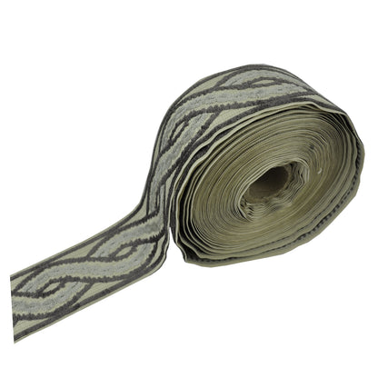 Decorative Chenille Trim Tape - 3 1/2" Width (25 Yard Roll) - BR-7525-49/11 Grey/Taupe