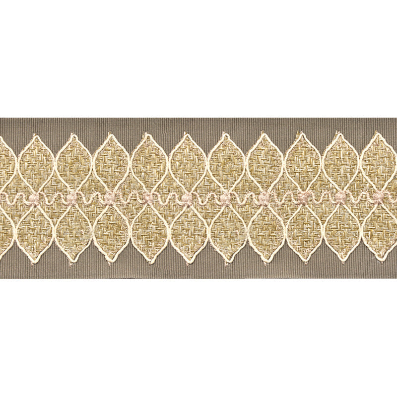 Decorative Woven Trim Tape - 3 1/2" Width (25 Yard Roll)  - BR-7549-82 Sand
