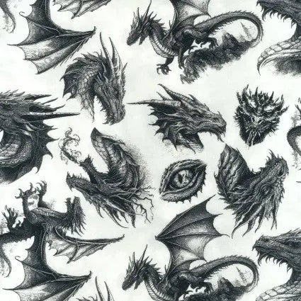 Dragons Emerald Reign Etching 44"/45" Fabric Per Yard