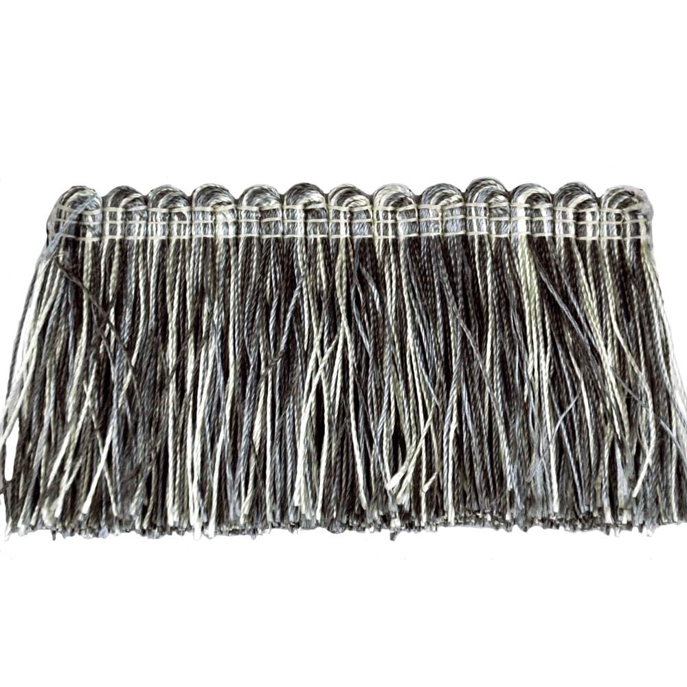 Elegance Collection - 2" Brush Fringe (25 Yard Roll) - BF-1480-49/11 Grey and White