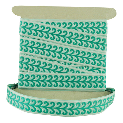Elegance Collection - 2" width Braid (25 Yard Roll) - BR-7091-13/33 Turquoise and Mint