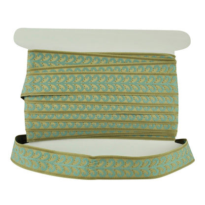 Elegance Collection - 2" width Braid (25 Yard Roll) - BR-7091-33/16 Turquoise and Sable