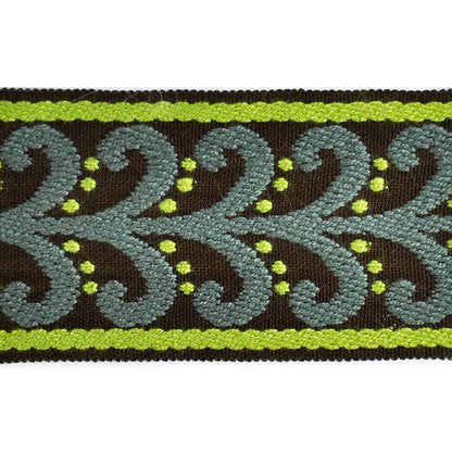 Elegance Collection - 2" width Braid (25 Yard Roll) - BR-7091-63/49 Moss and Brown
