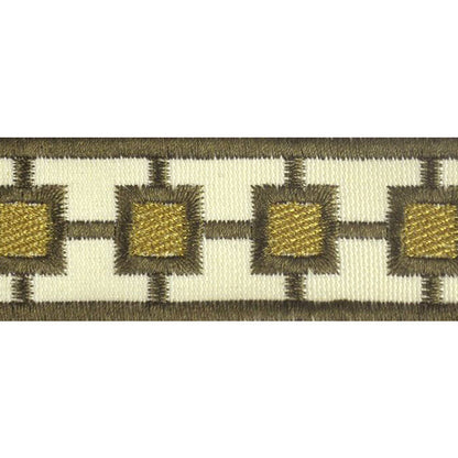 Embossed Decorative Trim Tape - 1 1/4" Width (25 Yard Roll) - BR-7331-38 Gold/Toffee