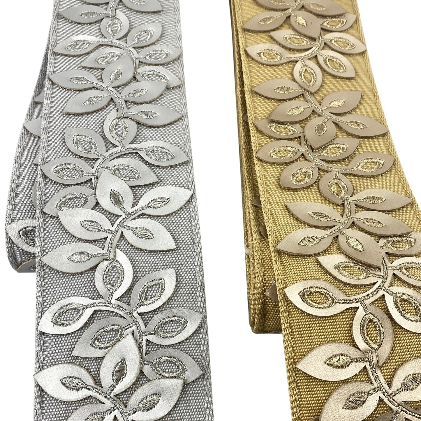 Embossed Floral Decorative Trim Tape - 3" Width (25 Yard Roll) - BR-7537-10 Gold