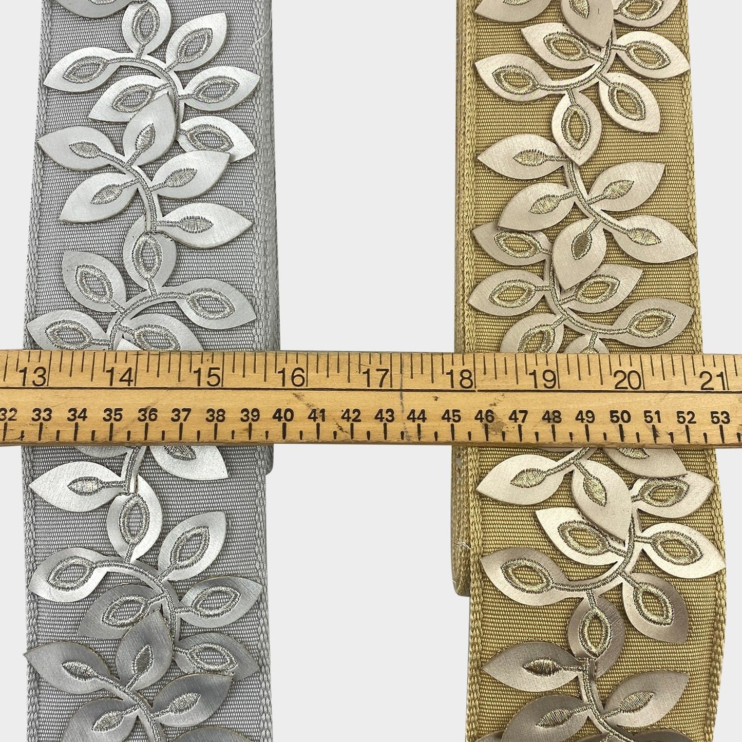 Embossed Floral Decorative Trim Tape - 3" Width (25 Yard Roll) - BR-7537-10 Gold
