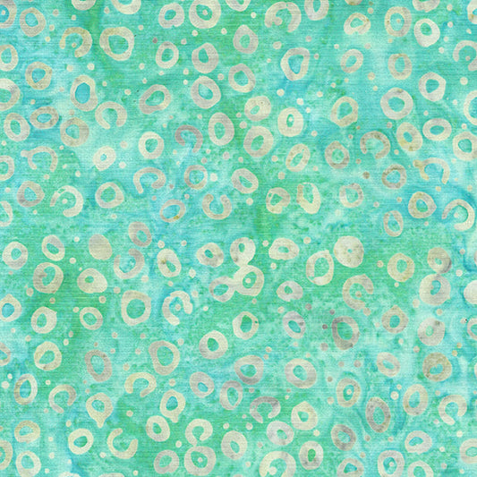 Essence Round and Round-Teal Chameleon Batik 44"/45" Fabric Per Yard