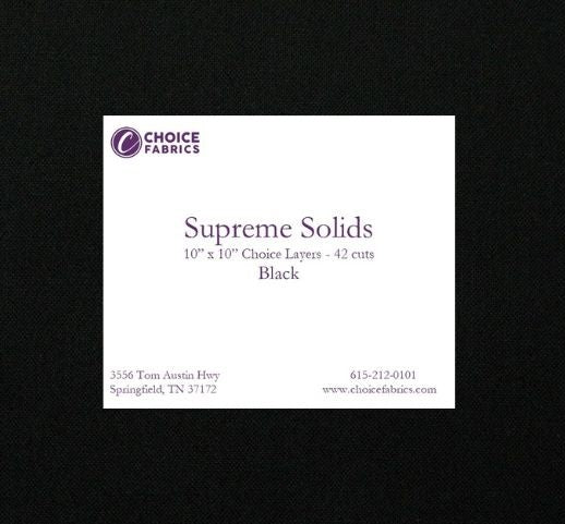 Supreme Solids - 10" Squares - Black (42 Squares)