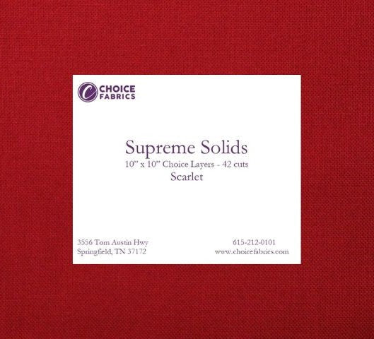 Supreme Solids - 10" Squares - Scarlet (42 Squares)