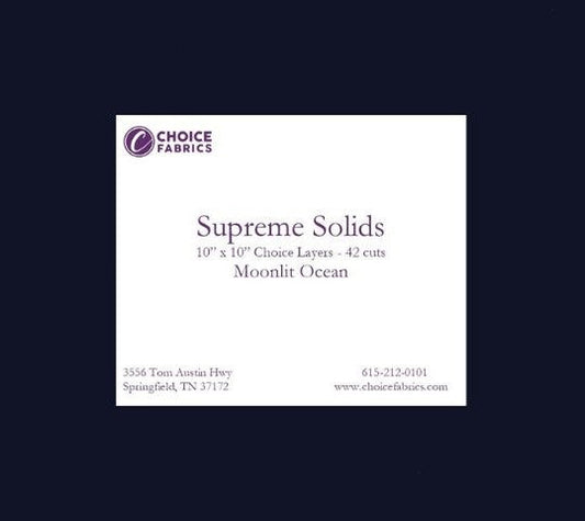 Supreme Solids - 10" Squares - Navy (42 Squares)