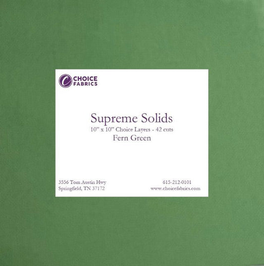 Supreme Solids - 10" Squares - Fern Green (42 Squares)