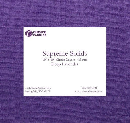 Supreme Solids - 10" Squares - Deep Lavender (42 Squares)