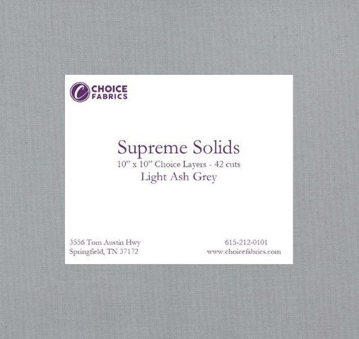 Supreme Solids - 10" Squares - Light Ash Grey (42 Squares)