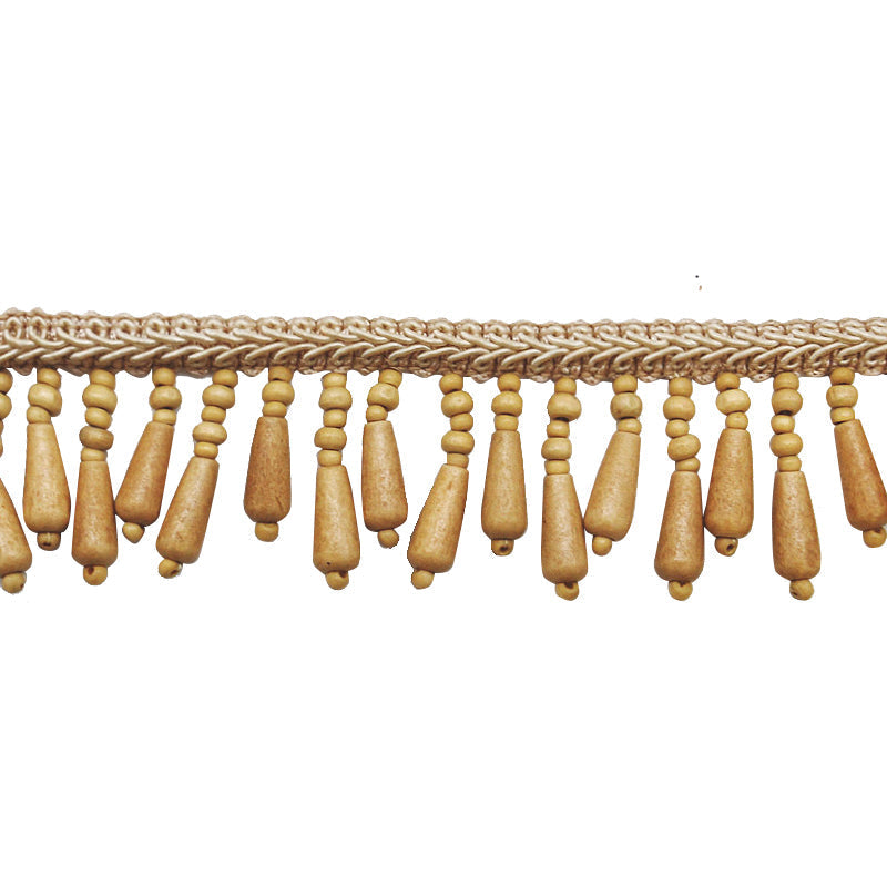 Fascination Collection - 2" width WOODEN FRINGE (10 Yard Roll) - BB-937-24 Beige