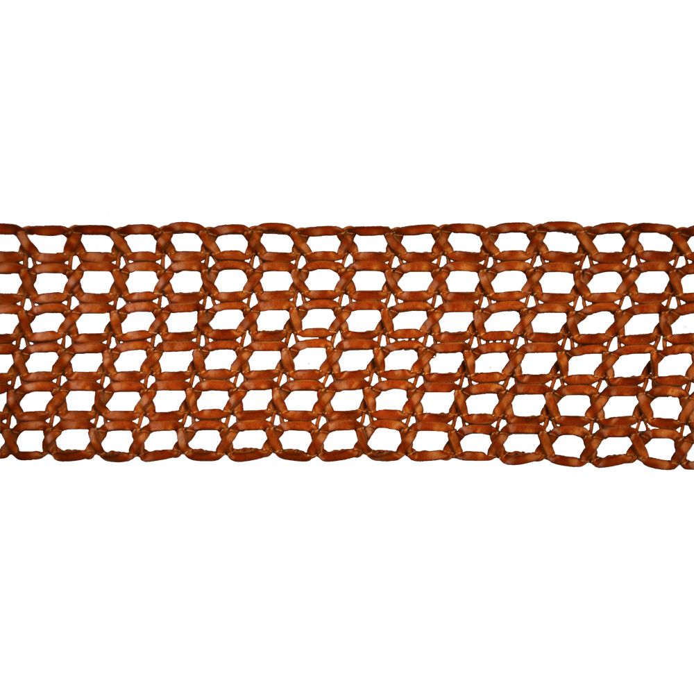 Faux Leather Woven Braid - 3" Width (15 Yard Roll) - BR-7184-38 Toffee