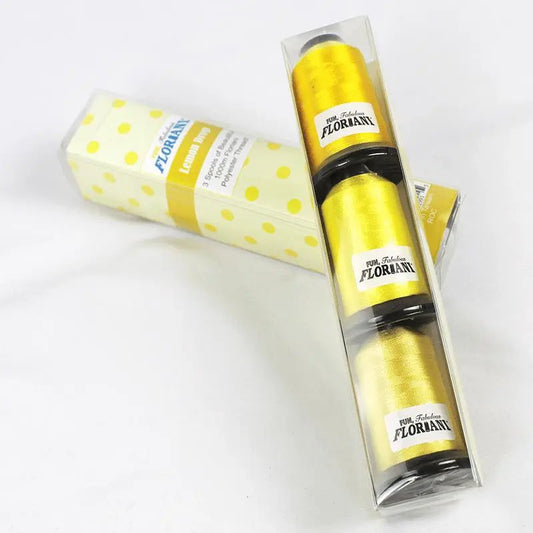 Floriani Thread  3 SPOOL SET - LEMON DROP YELLOW