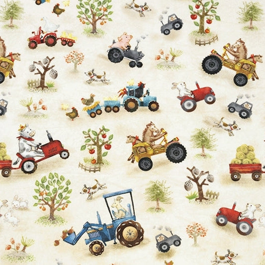 Funny Farm Digital Cuddle�� Beige 58/60" Fabric Per Yard