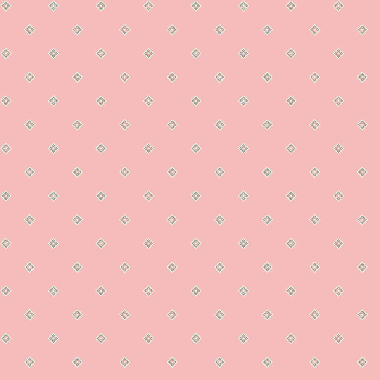 Geo Pink Meadow Blush 43"/44" Cotton Fabric Per Yard