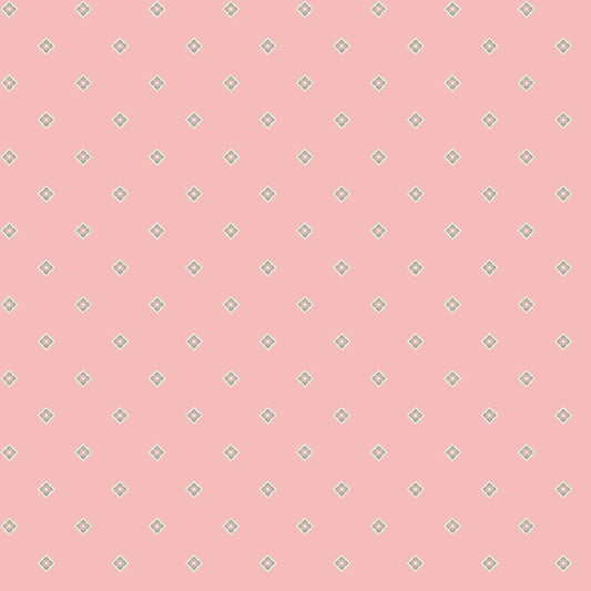 Geo Pink Meadow Blush 43"/44" Cotton Fabric Per Yard