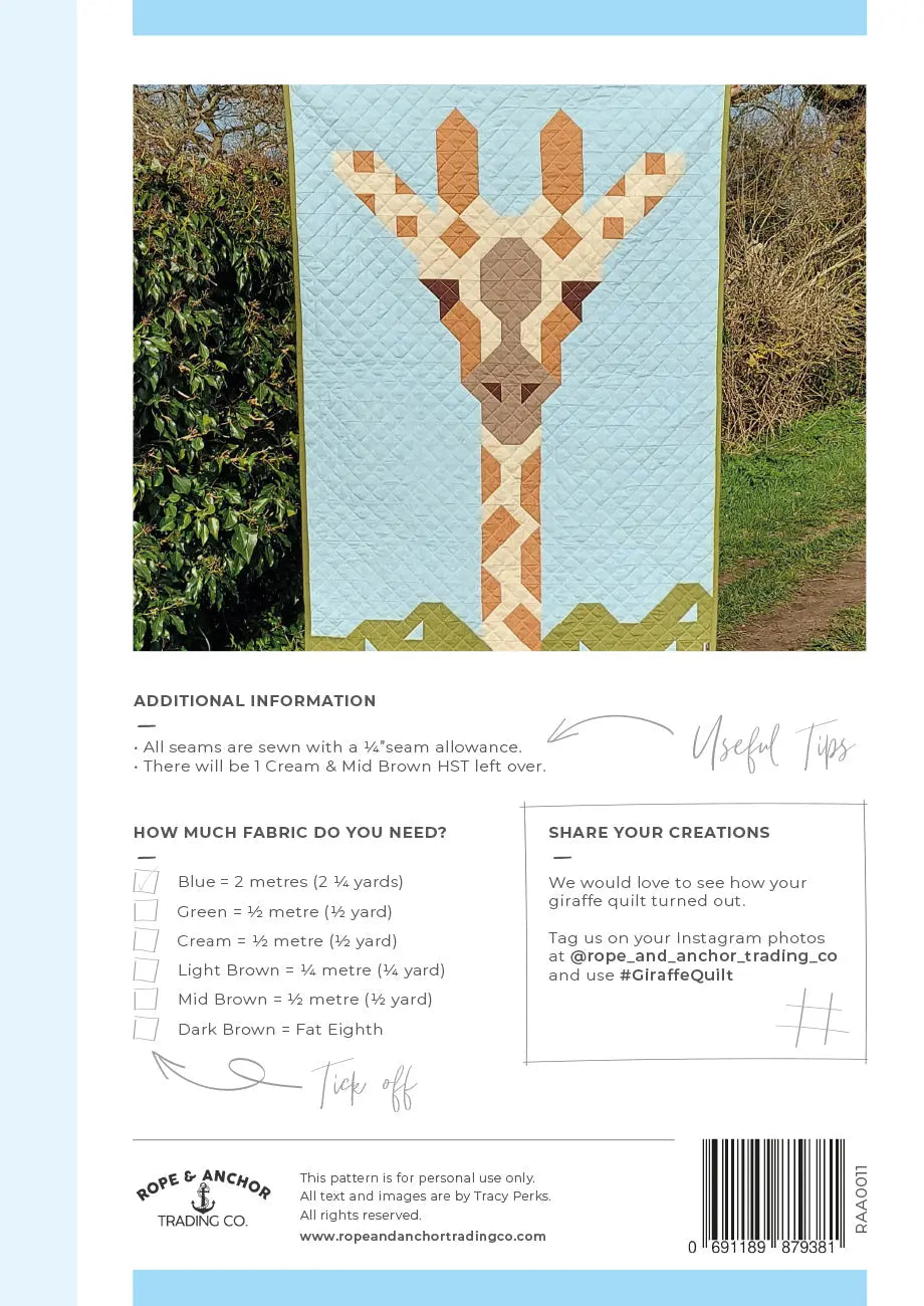 Giraffe Quilt Pattern
