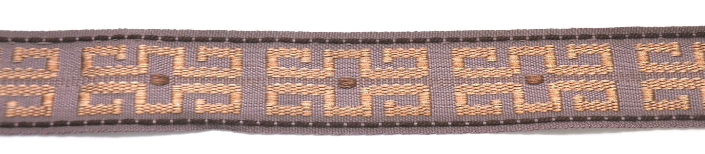 Godiva Collection - 1 1/2" width CIRCLE PATTERN BRAID (25 Yard Roll) - BR-7097-21/38 Lilac and Toffee