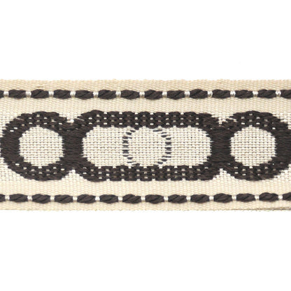 Godiva Collection - 1 1/2" width CIRCLE PATTERN BRAID (25 Yard Roll) - BR-7097-28/66 Beige and Chocolate