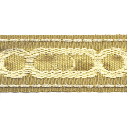 Godiva Collection - 1 1/2" width CIRCLE PATTERN BRAID (25 Yard Roll) - BR-7097-63/61 Moss Green and Mocha