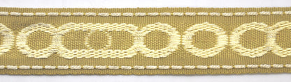 Godiva Collection - 1 1/2" width CIRCLE PATTERN BRAID (25 Yard Roll) - BR-7097-63/61 Moss Green and Mocha