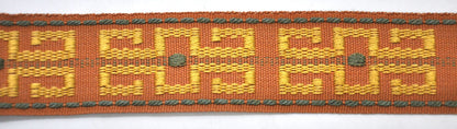 Godiva Collection - 1 1/2" width KEY PATTERN BRAID (25 Yard Roll) - BR-7096-18/16 Sable and Rust