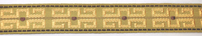 Godiva Collection - 1 1/2" width KEY PATTERN BRAID (25 Yard Roll) - BR-7096-63/61 Moss Green and Mocha