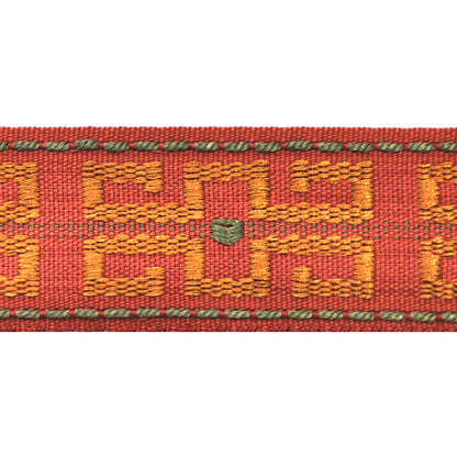 Godiva Collection - 1 1/2" width KEY PATTERN BRAID (25 Yard Roll) - BR-7096-88/61 Dark Brick and Mocha