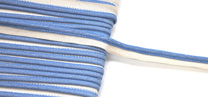 Godiva Collection - 1/4" Width PIPING CORD with LIP (50 Yard Roll) - BC-10098-05/24 Navy Blue and Ivory