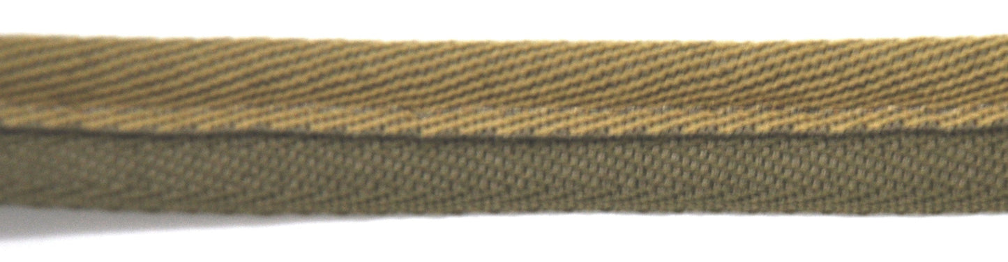 Godiva Collection - 1/4" Width PIPING CORD with LIP (50 Yard Roll) - BC-10098-63/61 Moss Green and Mocha