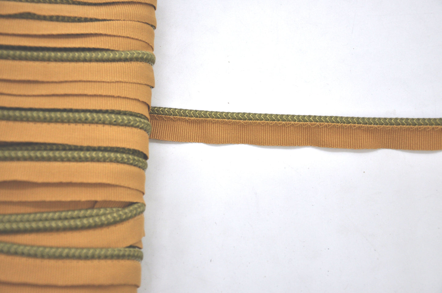 Godiva Collection - 1/4" Width PIPING CORD with LIP (50 Yard Roll) - BC-10099-63/61 Moss Green and Mocha